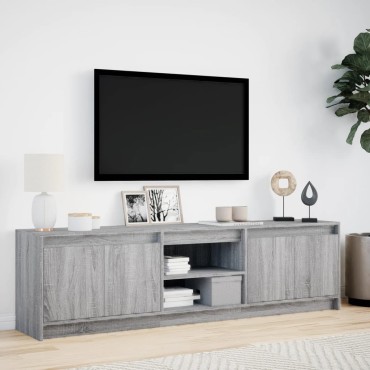 vidaXL Έπιπλο Τηλεόρασης με LED Γκρι Sonoma 180x34x50cm Επεξ. Ξύλο
