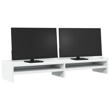 vidaXL Βάση Οθονών Λευκή 100x24x16 εκ. από Επεξ. Ξύλο