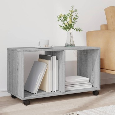 vidaXL Ντουλάπι Με Ροδάκια Γκρι Sonoma 72x33x42,5cm Επεξεργ. Ξύλο 1 τεμ.