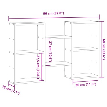 vidaXL Ραφιέρα Τοίχου Λευκό 96x18x60cm από Επεξεργασμένο Ξύλο 1 τεμ.