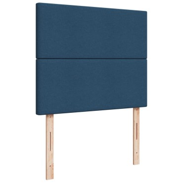 vidaXL Κρεβάτι Boxspring με Στρώμα Μπλε 120x200cm Υφασμάτινο 1 τεμ. - Μονό