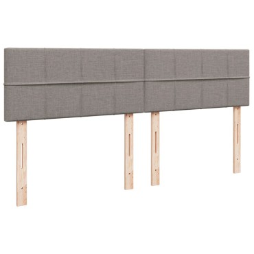 vidaXL Κρεβάτι Boxspring με Στρώμα Taupe 200x200cm Υφασμάτινο 1 τεμ. - Διπλό