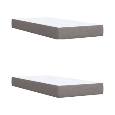 vidaXL Κρεβάτι Boxspring με Στρώμα Taupe 200x200cm Υφασμάτινο 1 τεμ. - Διπλό