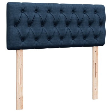 vidaXL Κρεβάτι Boxspring με Στρώμα Μπλε 120x200cm Υφασμάτινο 1 τεμ. - Μονό