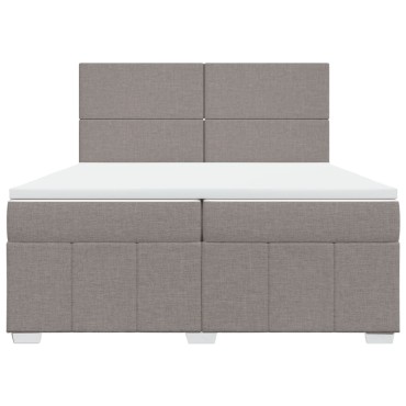 vidaXL Κρεβάτι Boxspring με Στρώμα Taupe 200x200cm Υφασμάτινο 1 τεμ. - Διπλό