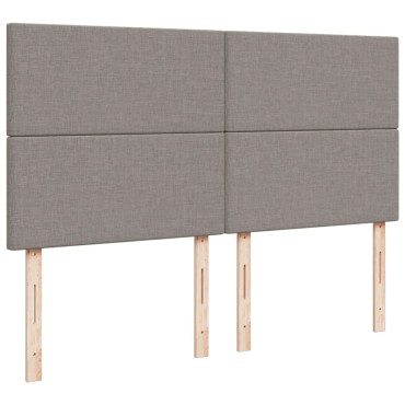 vidaXL Κρεβάτι Boxspring με Στρώμα Taupe 200x200cm Υφασμάτινο 1 τεμ. - Διπλό