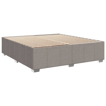 vidaXL Κρεβάτι Boxspring με Στρώμα Taupe 200x200cm Υφασμάτινο 1 τεμ. - Διπλό