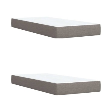vidaXL Κρεβάτι Boxspring με Στρώμα Taupe 200x200cm Υφασμάτινο 1 τεμ. - Διπλό