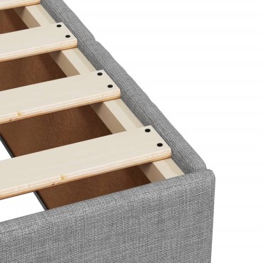 vidaXL Κρεβάτι Boxspring με Στρώμα Ανοιχτό Γκρι 140x200 εκ. Υφασμάτινο