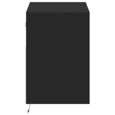 vidaXL Έπιπλο Τοίχου Τηλεόρασης με LED Μαύρο 80x31x45cm