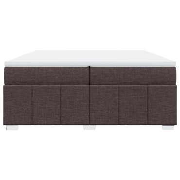 vidaXL Κρεβάτι Boxspring με Στρώμα Σκούρο Καφέ 200x200 εκ. Υφασμάτινο