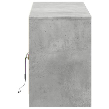 vidaXL Έπιπλο Τηλεόρασης με LED Γκρι Σκυρ. 139,5x34x50cm Επεξ. Ξύλο