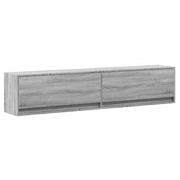 vidaXL Έπιπλο Τοίχου Τηλεόρασης με LED Γκρι Sonoma 180x31x38cm