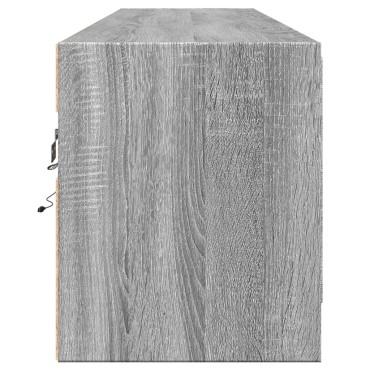 vidaXL Έπιπλο Τοίχου Τηλεόρασης με LED Γκρι Sonoma 180x31x38cm