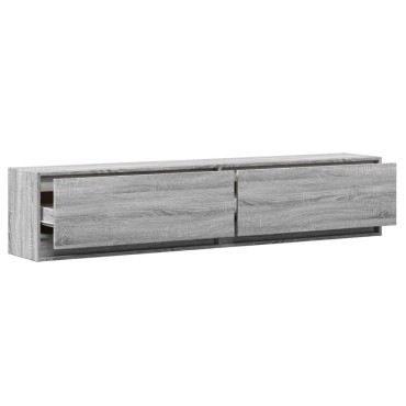 vidaXL Έπιπλο Τοίχου Τηλεόρασης με LED Γκρι Sonoma 180x31x38cm