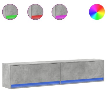 vidaXL Έπιπλο Τηλεόρασης με LED Γκρι Σκυροδέματος 180x31x38cm