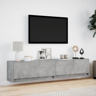 vidaXL Έπιπλο Τηλεόρασης με LED Γκρι Σκυροδέματος 180x31x38cm