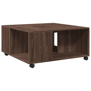 vidaXL Τραπεζάκι Σαλονιού Καφέ Δρυς 80x80x40cm από Επεξεργ. Ξύλο 1 τεμ.