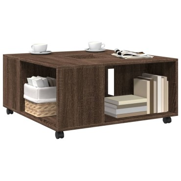 vidaXL Τραπεζάκι Σαλονιού Καφέ Δρυς 80x80x40cm από Επεξεργ. Ξύλο 1 τεμ.