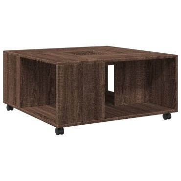 vidaXL Τραπεζάκι Σαλονιού Καφέ Δρυς 80x80x40cm από Επεξεργ. Ξύλο 1 τεμ.