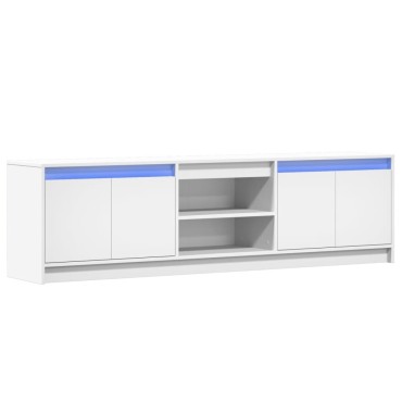vidaXL Έπιπλο Τηλεόρασης με LED Λευκό 180x34x50cm από Επεξ. Ξύλο