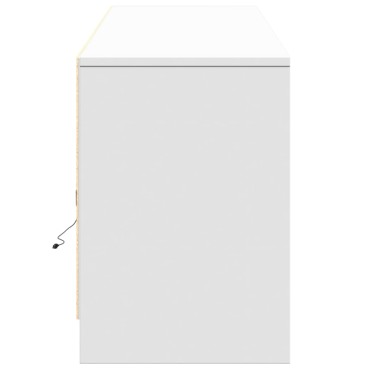 vidaXL Έπιπλο Τηλεόρασης με LED Λευκό 180x34x50cm από Επεξ. Ξύλο