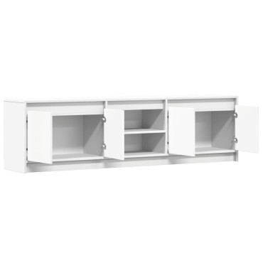 vidaXL Έπιπλο Τηλεόρασης με LED Λευκό 180x34x50cm από Επεξ. Ξύλο