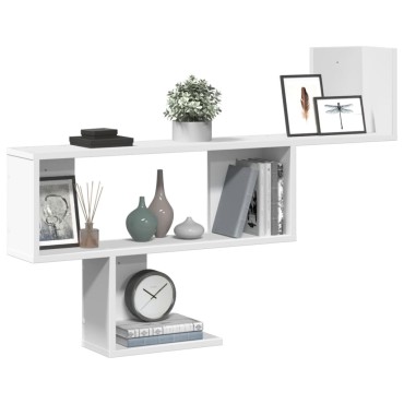 vidaXL Ράφι Τοίχου Λευκό 100x15x70cm από Επεξεργασμένο Ξύλο 1 τεμ.