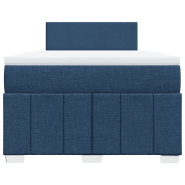 vidaXL Κρεβάτι Boxspring με Στρώμα Μπλε 120x200cm Υφασμάτινο 1 τεμ. - Μονό