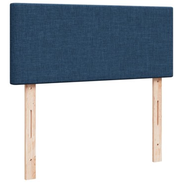 vidaXL Κρεβάτι Boxspring με Στρώμα Μπλε 120x200cm Υφασμάτινο 1 τεμ. - Μονό