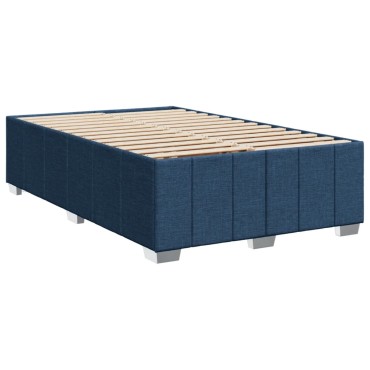 vidaXL Κρεβάτι Boxspring με Στρώμα Μπλε 120x200cm Υφασμάτινο 1 τεμ. - Μονό