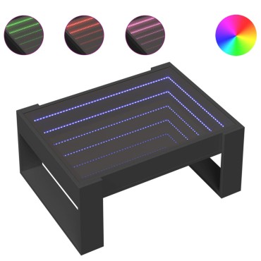 vidaXL Τραπεζάκι Σαλονιού Infinity LED Μαύρο 70x53x30cm 1 τεμ.