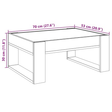 vidaXL Τραπεζάκι Σαλονιού Infinity LED Μαύρο 70x53x30cm 1 τεμ.