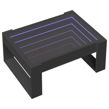 vidaXL Τραπεζάκι Σαλονιού Infinity LED Μαύρο 70x53x30cm 1 τεμ.