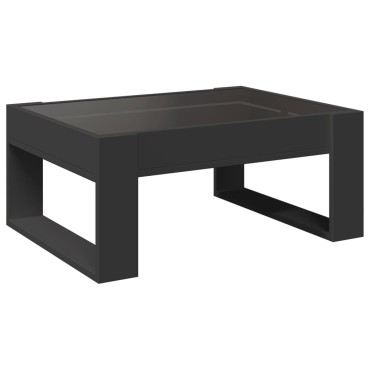 vidaXL Τραπεζάκι Σαλονιού Infinity LED Μαύρο 70x53x30cm 1 τεμ.