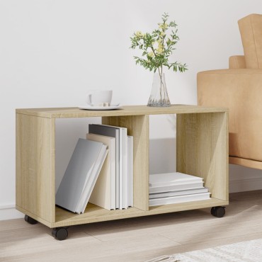 vidaXL Ντουλάπι Τροχήλατο Sonoma Δρυς 72x33x42,5cm Επεξ. Ξύλο 1 τεμ.