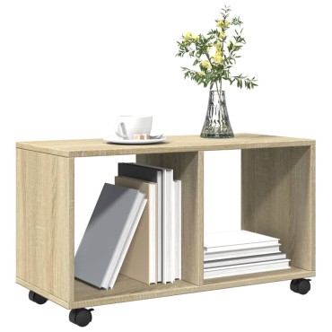 vidaXL Ντουλάπι Τροχήλατο Sonoma Δρυς 72x33x42,5cm Επεξ. Ξύλο 1 τεμ.