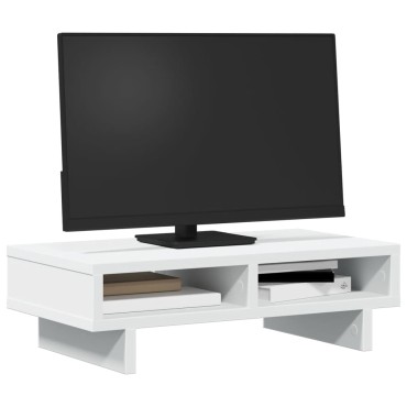 vidaXL Βάση Οθόνης Λευκή 50 x 27 x 15 εκ. από Επεξεργασμένο Ξύλο