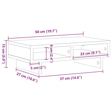 vidaXL Βάση Οθόνης Όψη Παλαιού Ξύλου 50x27x15 εκ. από Επεξ. Ξύλο