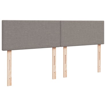 vidaXL Κρεβάτι Boxspring με Στρώμα Taupe 200x200cm Υφασμάτινο 1 τεμ. - Διπλό