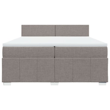 vidaXL Κρεβάτι Boxspring με Στρώμα Taupe 200x200cm Υφασμάτινο 1 τεμ. - Διπλό