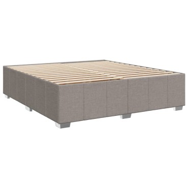 vidaXL Κρεβάτι Boxspring με Στρώμα Taupe 200x200cm Υφασμάτινο 1 τεμ. - Διπλό