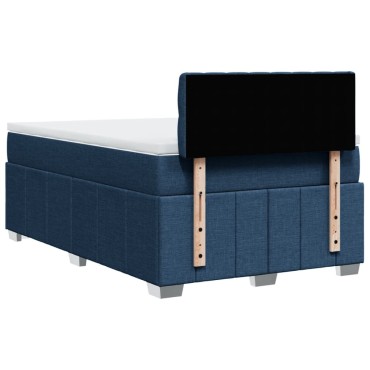 vidaXL Κρεβάτι Boxspring με Στρώμα Μπλε 120x200cm Υφασμάτινο 1 τεμ. - Μονό