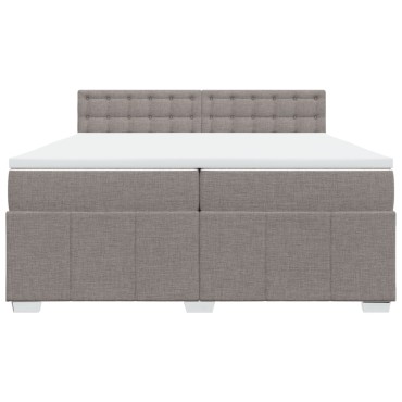vidaXL Κρεβάτι Boxspring με Στρώμα Taupe 200x200cm Υφασμάτινο 1 τεμ. - Διπλό