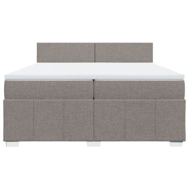 vidaXL Κρεβάτι Boxspring με Στρώμα Taupe 200x200cm Υφασμάτινο 1 τεμ. - Διπλό