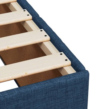vidaXL Κρεβάτι Boxspring με Στρώμα Μπλε 120x200cm Υφασμάτινο 1 τεμ. - Μονό