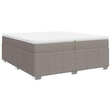 vidaXL Κρεβάτι Boxspring με Στρώμα Taupe 200x200cm Υφασμάτινο 1 τεμ. - Διπλό