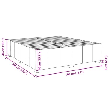 vidaXL Κρεβάτι Boxspring με Στρώμα Taupe 200x200cm Υφασμάτινο 1 τεμ. - Διπλό
