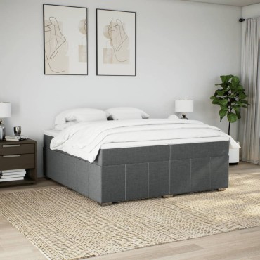 vidaXL Κρεβάτι Boxspring με Στρώμα Taupe 200x200cm Υφασμάτινο 1 τεμ. - Διπλό