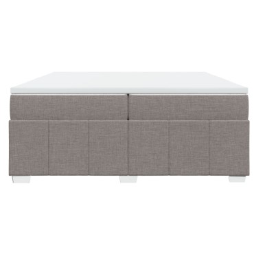 vidaXL Κρεβάτι Boxspring με Στρώμα Taupe 200x200cm Υφασμάτινο 1 τεμ. - Διπλό